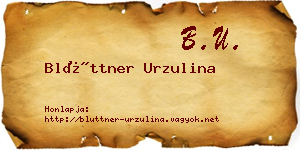 Blüttner Urzulina névjegykártya